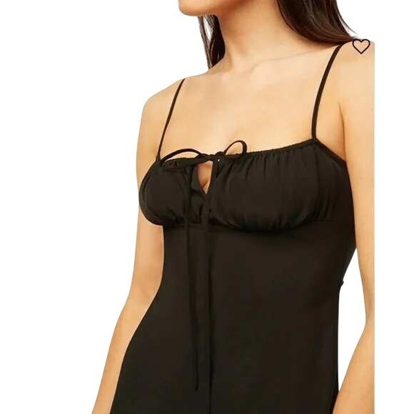 WeWoreWhat Black Ruched Cami Midi Dress Smocked Back Size XS NWT - Picture 4 of 7